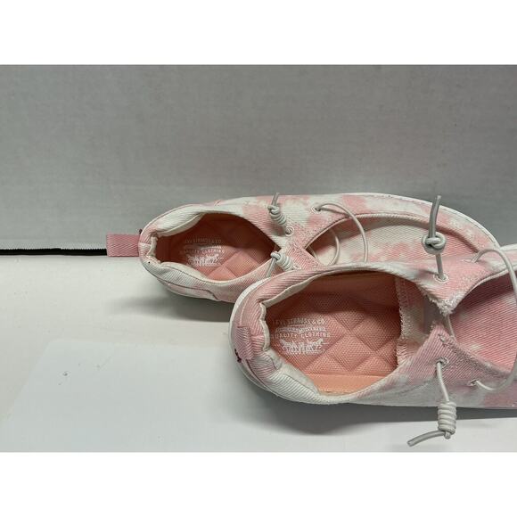 Levis NEWT-TD-CVS Boat Shoes Slip On Pink Canvas Sneakers Women’s Size 8 - Picture 6 of 7